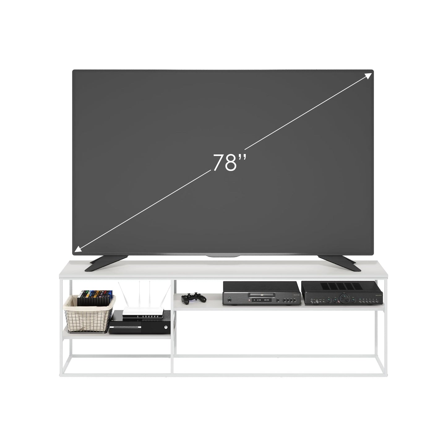 Furinno TOMI TV Stand, 5-Cube Entertainment Center with Open Shelf, Reversible TV Console, for Living Room, Bedroom, Home Office, Green