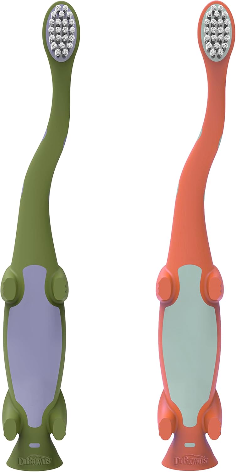 Dr.-Brown's-Trainingszahnbürste-für-Babys-und-Kleinkinder,-weich-für-die-ersten-Zähne,-Giraffe,-BPA-frei,-0-3-Jahre