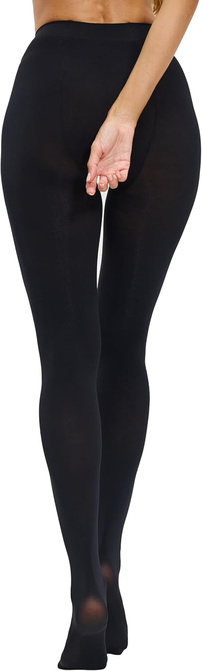 CozyWow Damen Laufmaschenresistente Strumpfhose 80 Denier Hoher Bund Semi-Blickdicht Weich und Elastisch