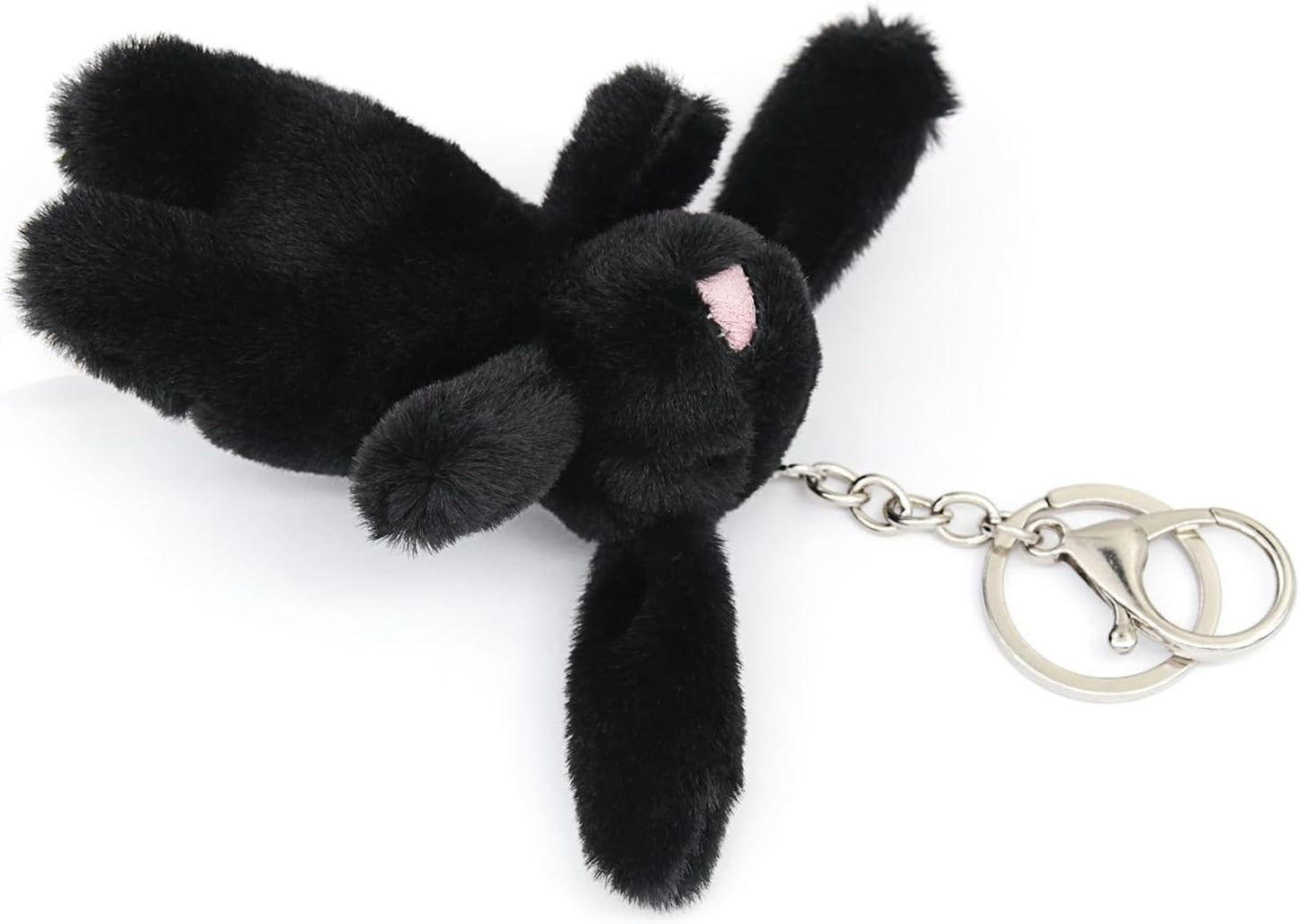 Niedlicher Hasen-Plüsch-Schlüsselanhänger für Handtasche, 3,5 Zoll Mini-Kaninchen-Schlüsselanhänger für Rucksack, Handtaschen-Anhänger, Geschenk für Mädchen und Frauen