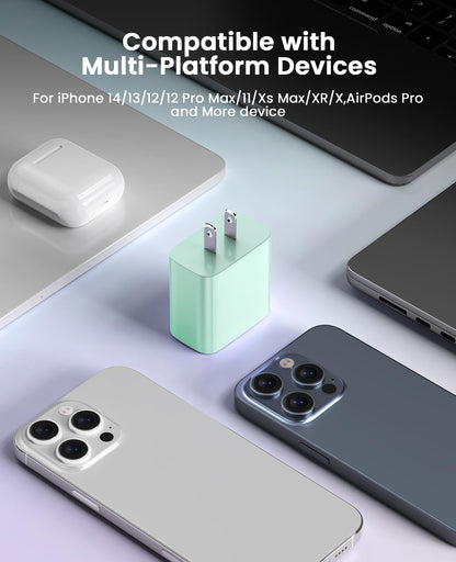 iPhone Ladegerät Schnelllade-2er-Pack Typ C Wandladegerät mit 2er-Pack [1,8 m & 3 m] langem USB C auf Lightning Kabel für iPhone 14/13/12/12 Pro Max/11/Xs Max/XR/X, AirPods Pro