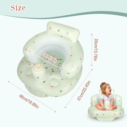 Aufblasbarer Babysitz, aufblasbarer Babystuhl für Babys ab 3 Monaten, aufblasbarer Sommerstuhl mit integrierter Luftpumpe, Baby-Bodensitz zum Sitzenlernen, Spielen, Campen, Orange