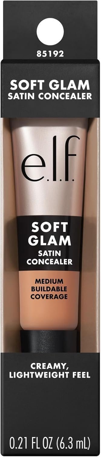 e.l.f. Soft Glam Satin Concealer, Mittlere Deckkraft für Unreinheiten & Unteraugen, knitterfest, langanhaltend, vegan & tierversuchsfrei, 10 Fair Cool