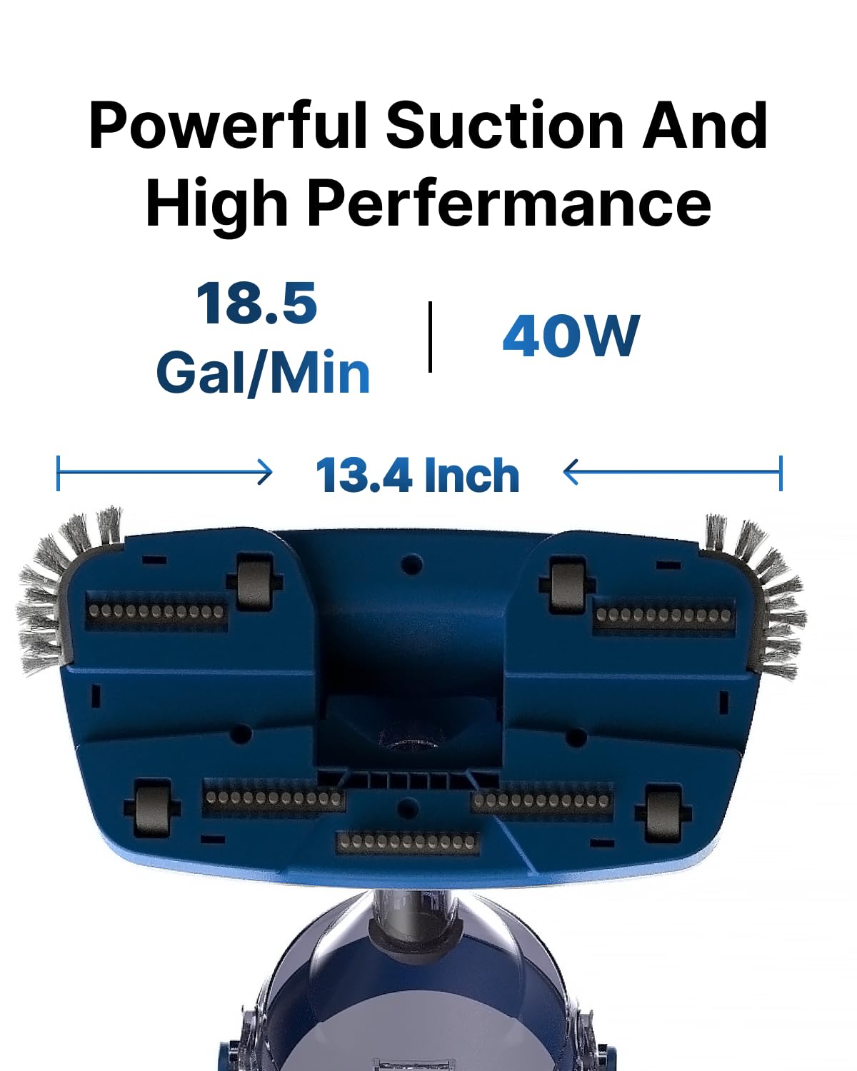 Cordless Pool Vacuum for Above Ground & Inground Pools, Consciot Handheld Rechargeable Pool Cleaner with 1110 GPH Suction, Telescopic Pole up to 87.5", 1H Runtime, See-Through Head for Debris & More