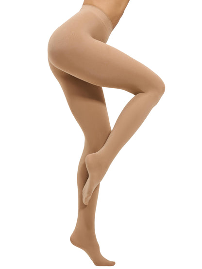 CozyWow Damen Laufmaschenresistente Strumpfhose 80 Denier Hoher Bund Semi-Blickdicht Weich und Elastisch