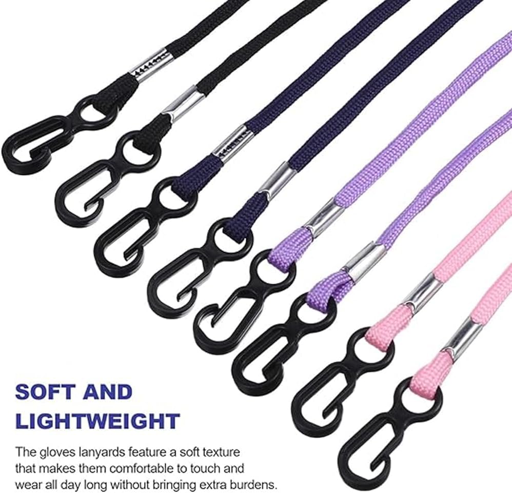 Handschuhclips für Kinder, 180 cm verstellbares Winterhandschuh-Anti-Verlierband für Kinder, Hut-Nackenband, Schneehandschuhclip für Erwachsene und Kinder