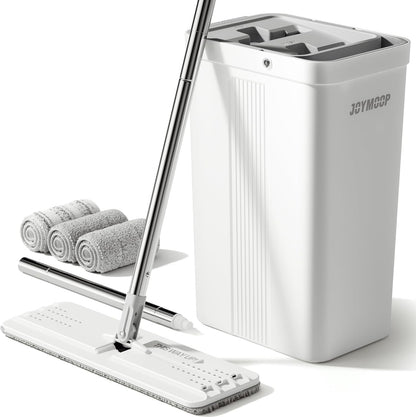 White Bucket #2124 + 60" Flat Mop + 3 Pads