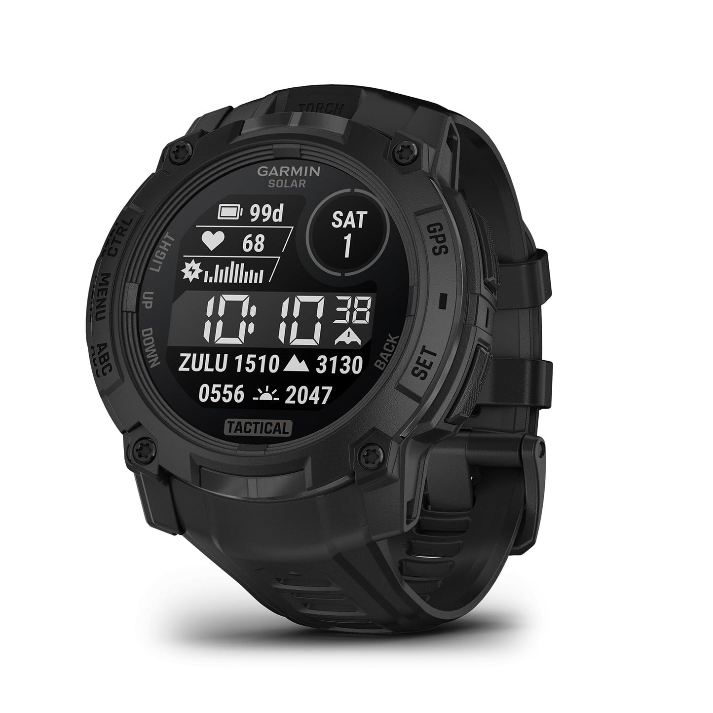 Garmin Instinct® 3 45mm, AMOLED Display, Rugged Outdoor GPS Smartwatch, Metal-Reinforced Bezel, Built-in Flashlight, Up to 18 Days of Battery Life, Black