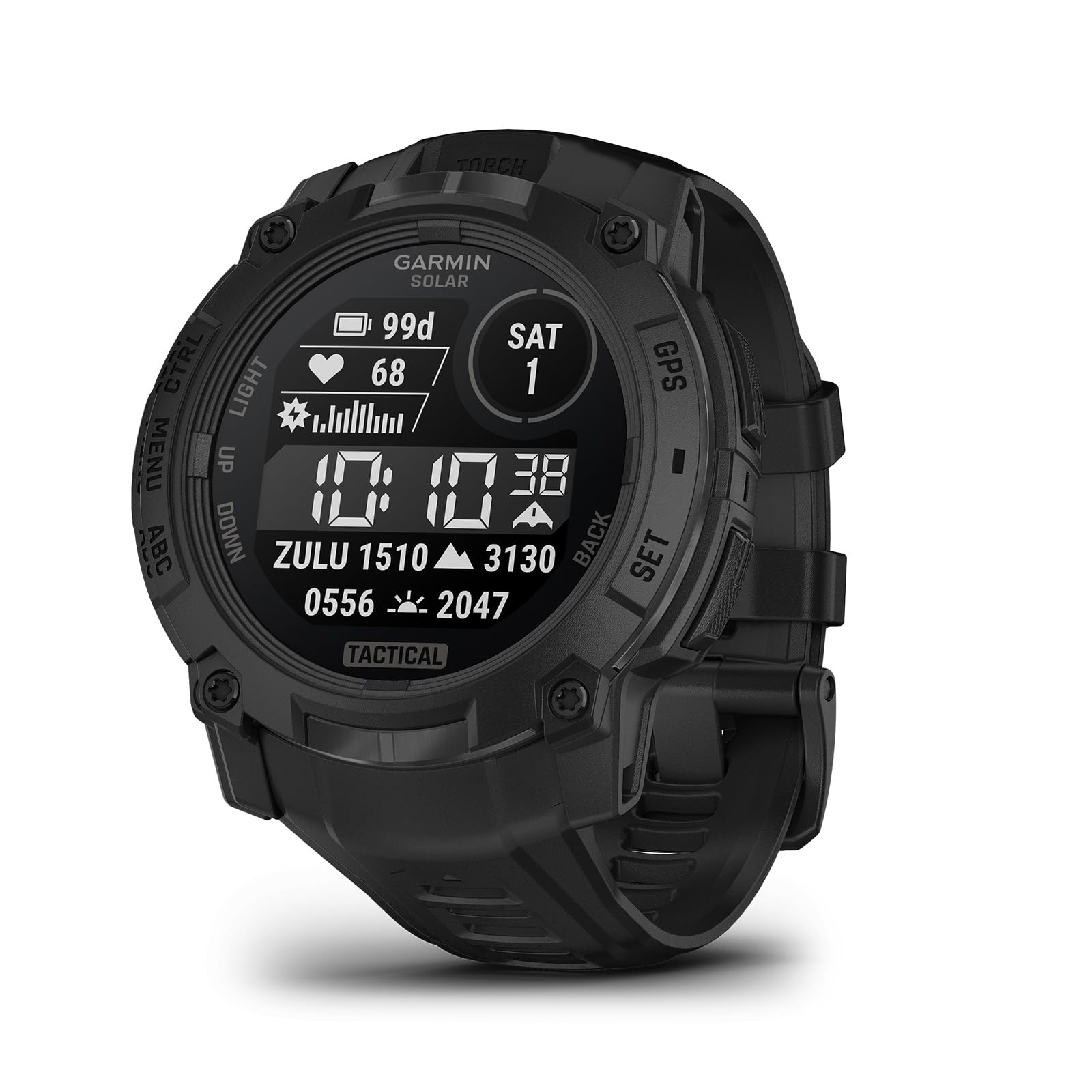 Garmin Instinct® 3 45mm, AMOLED Display, Rugged Outdoor GPS Smartwatch, Metal-Reinforced Bezel, Built-in Flashlight, Up to 18 Days of Battery Life, Black