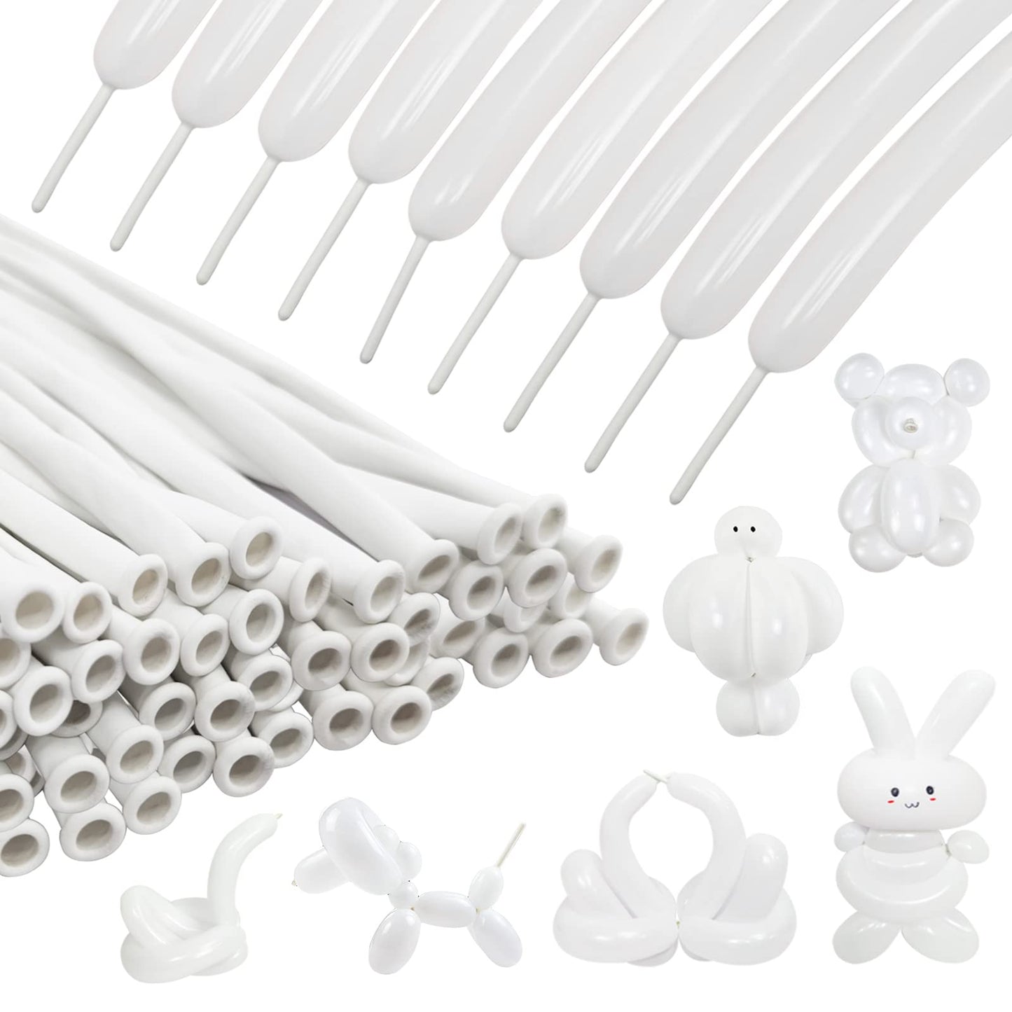 100Pcs clear 260 Balloons Clear Long Skinny Latex Balloon for Animal Ballons, Premium Quality Balloons for Beginners Baloons Making Kid's Carnivals Party Decoartion