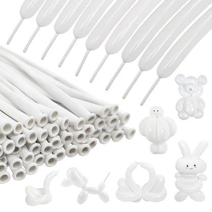 100Pcs clear 260 Balloons Clear Long Skinny Latex Balloon for Animal Ballons, Premium Quality Balloons for Beginners Baloons Making Kid's Carnivals Party Decoartion