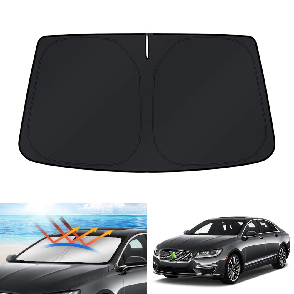 KUST Windshield Sun Shade for 2017-2026 Tesla Model Y/Model 3 Sunshade Accessories (Fit 2025-2026 Model Y Juniper / 2024 Model 3 Highland) Upgraded Foldable Sunshade, Blocks UV Rays Keep Car Cool