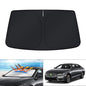 KUST Windshield Sun Shade for 2017-2026 Tesla Model Y/Model 3 Sunshade Accessories (Fit 2025-2026 Model Y Juniper / 2024 Model 3 Highland) Upgraded Foldable Sunshade, Blocks UV Rays Keep Car Cool