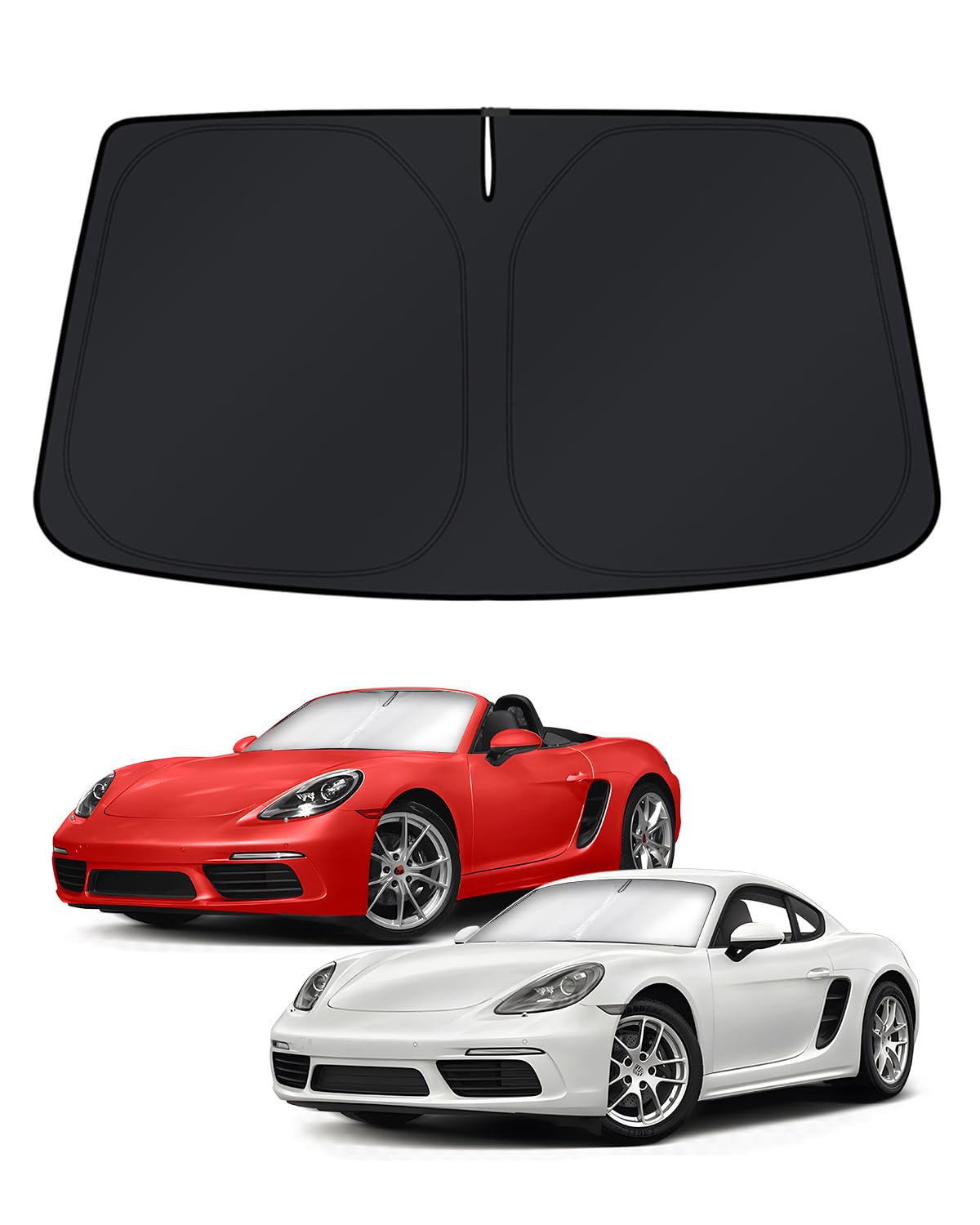 KUST Windshield Sun Shade for 2017-2026 Tesla Model Y/Model 3 Sunshade Accessories (Fit 2025-2026 Model Y Juniper / 2024 Model 3 Highland) Upgraded Foldable Sunshade, Blocks UV Rays Keep Car Cool