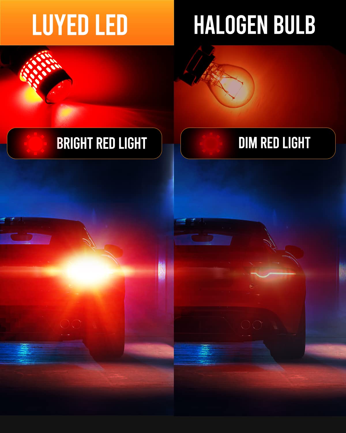 LUYED 3157 LED Bulbs Reverse Light Xenon White 1800 Lumens Super Bright 78 SMD 3056 3156 3057 4157 LED Bulbs,Used for Back Up Reverse Lights,Brake Lights,Tail Lights,Turn Signal Lights,Pack of 2