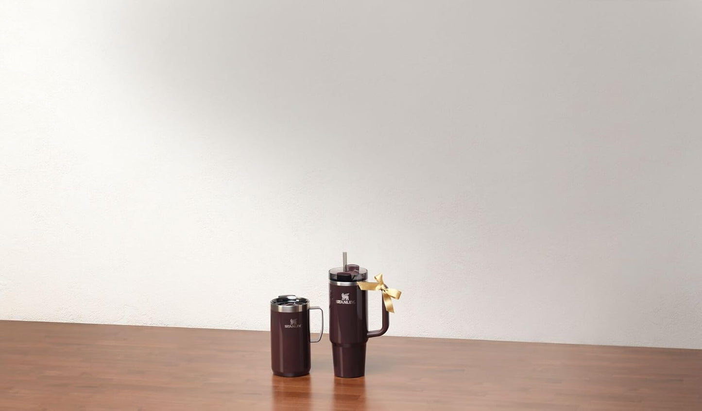 Vaso Stanley Quencher H2.0 con asa y pajita de 40 oz | Tapa Flowstate de 3 posiciones | Compatible con portavasos para viajes | Vaso térmico de acero inoxidable | Sin BPA | Arándano