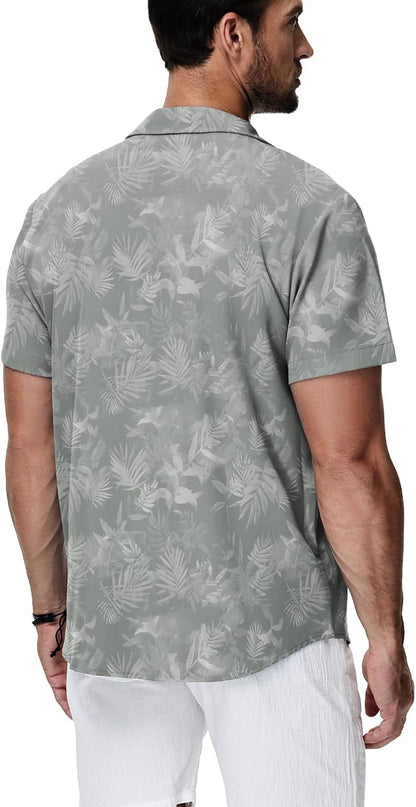 HMIYA Herren Hawaiihemden Kurzarm Button-Up Hemd Herren S-3XL