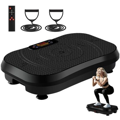 SoftGym Waver Vibration Plate Exercise Machine for Lymphatic Drainage Weight Loss,120 Speed Levels Vibrating Platform with Resistance Bands,Full-Body Workout Equipment for Muscle Activation
