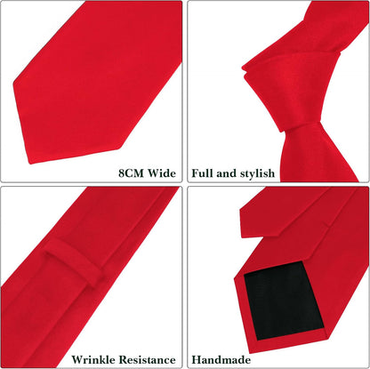 Men's Ties Solid Pure Color 3.15" (8CM) Necktie Black Ties For Men