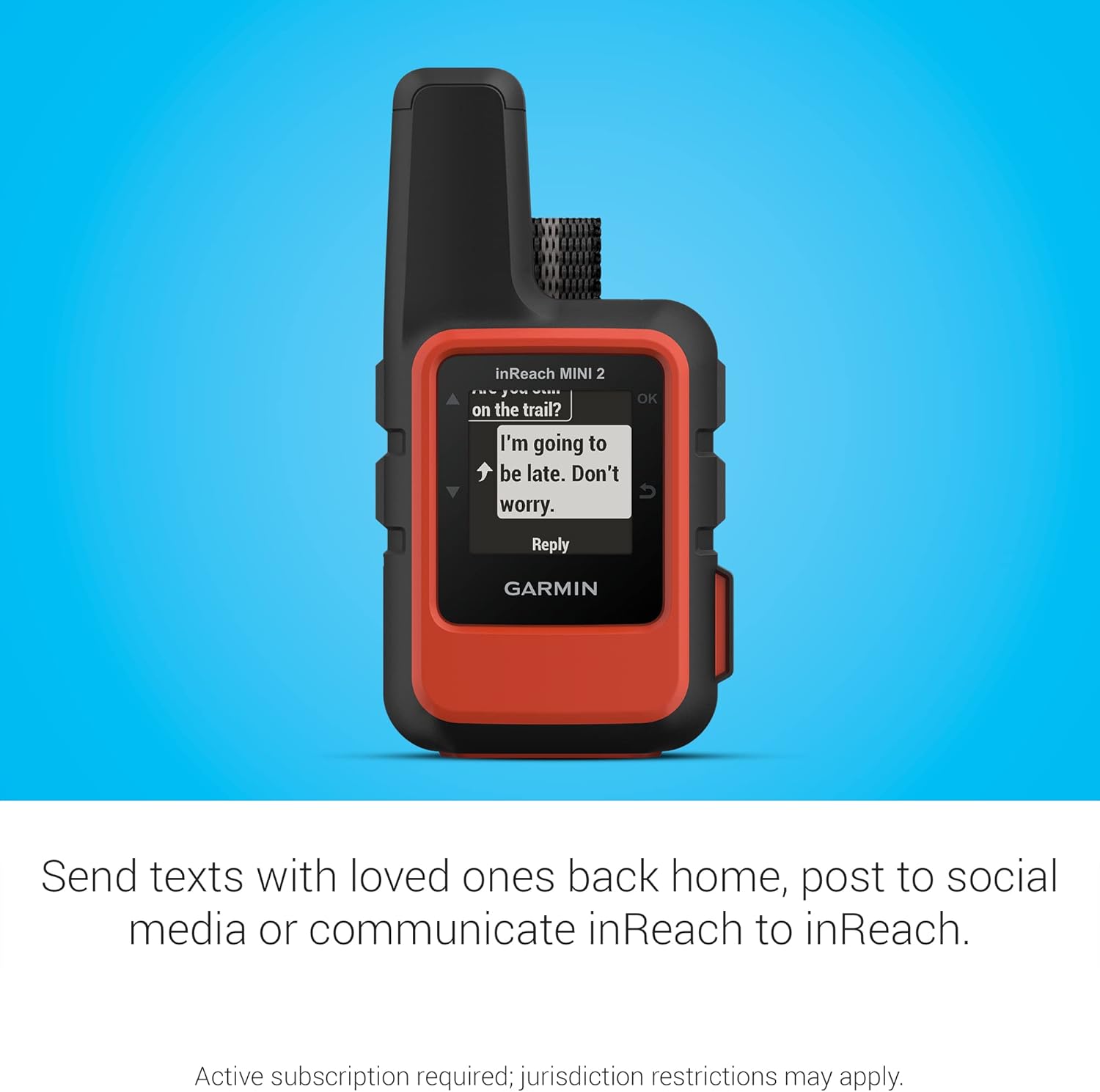 Garmin inReach Mini 2, Lightweight and Compact Satellite Communicator, Hiking Handheld, Orange