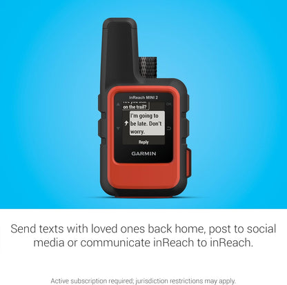 Garmin inReach Mini 2, Lightweight and Compact Satellite Communicator, Hiking Handheld, Orange