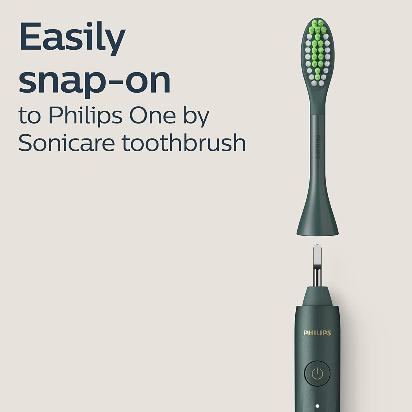 Philips One by Sonicare Ersatzbürstenköpfe, 2er-Pack, Schwarz, Kompatibel mit Philips One elektrische Zahnbürste, BH1022/06