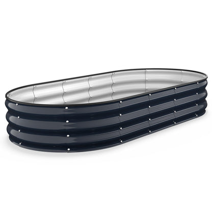Kesfitt Raised Garden Bed, 5x2x1 FT Galvanized Steel Metal Raised Garden Bed, Oval Open-Bottom Design, 12-Inch Deep for Outdoor Vegetable & Herb Gardening, Fruit Green