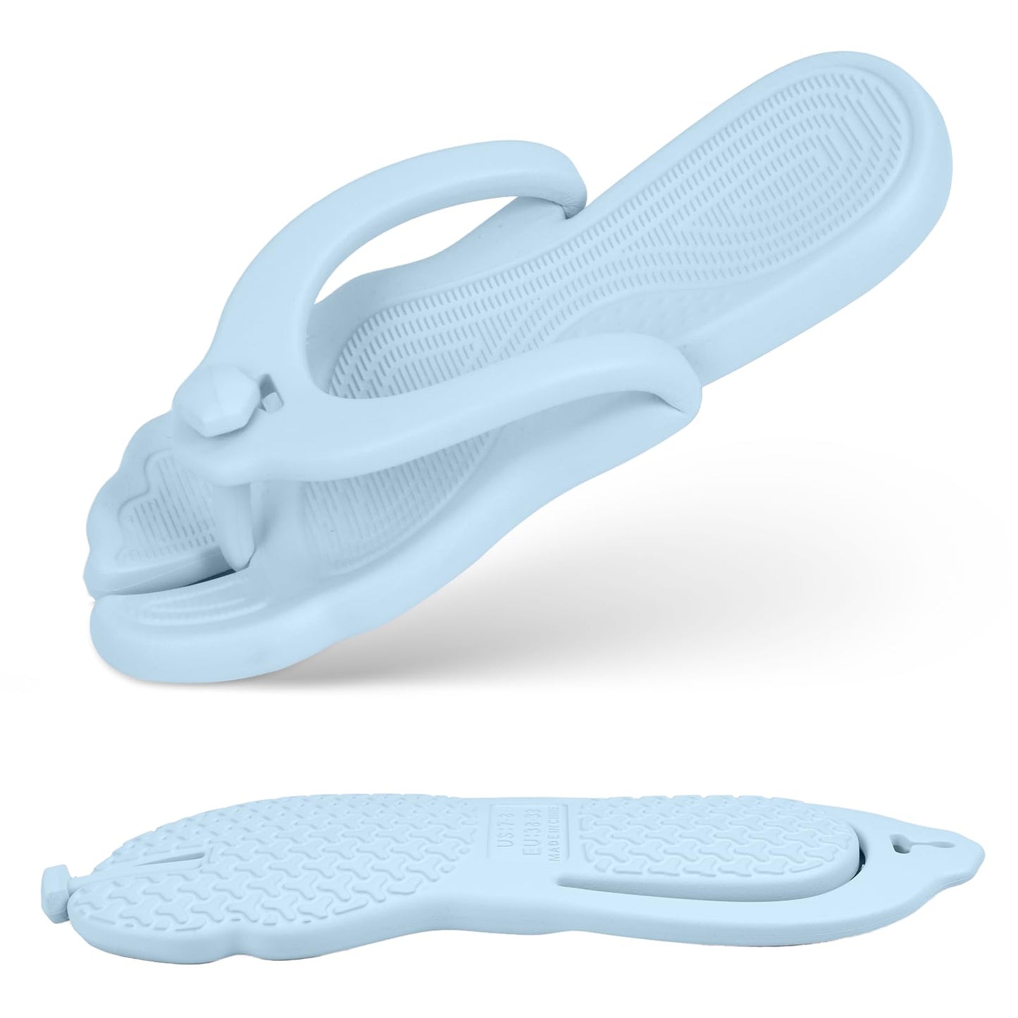 Rosoz Flip Flops for Women Men Foldable Travel Slippers Lightweight Shower Shoes Non-Slip Quick-Dry Bathroom Camp Beach Sandals