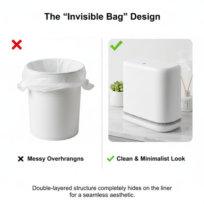 MOPALL Dog Proof Trash Can with Lid, 3.3 Gallon Slim Bathroom Garbage Bin with Inner Bucket, Fits Standard 4 Gallon Bags, Odor Sealing Diaper Pail for Nursery, Modern White Waste Basket, 6.9" Wide