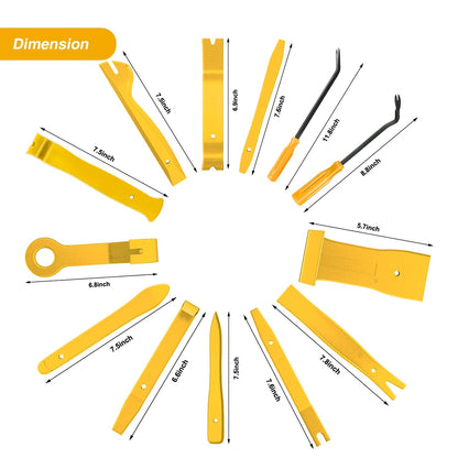 GOOACC 5PCS Auto Trim Removal Tool Kit No-Scratch Pry Tool Kit for Car Door Clip Panel & Audio Dashboard Dismantle -5PCS