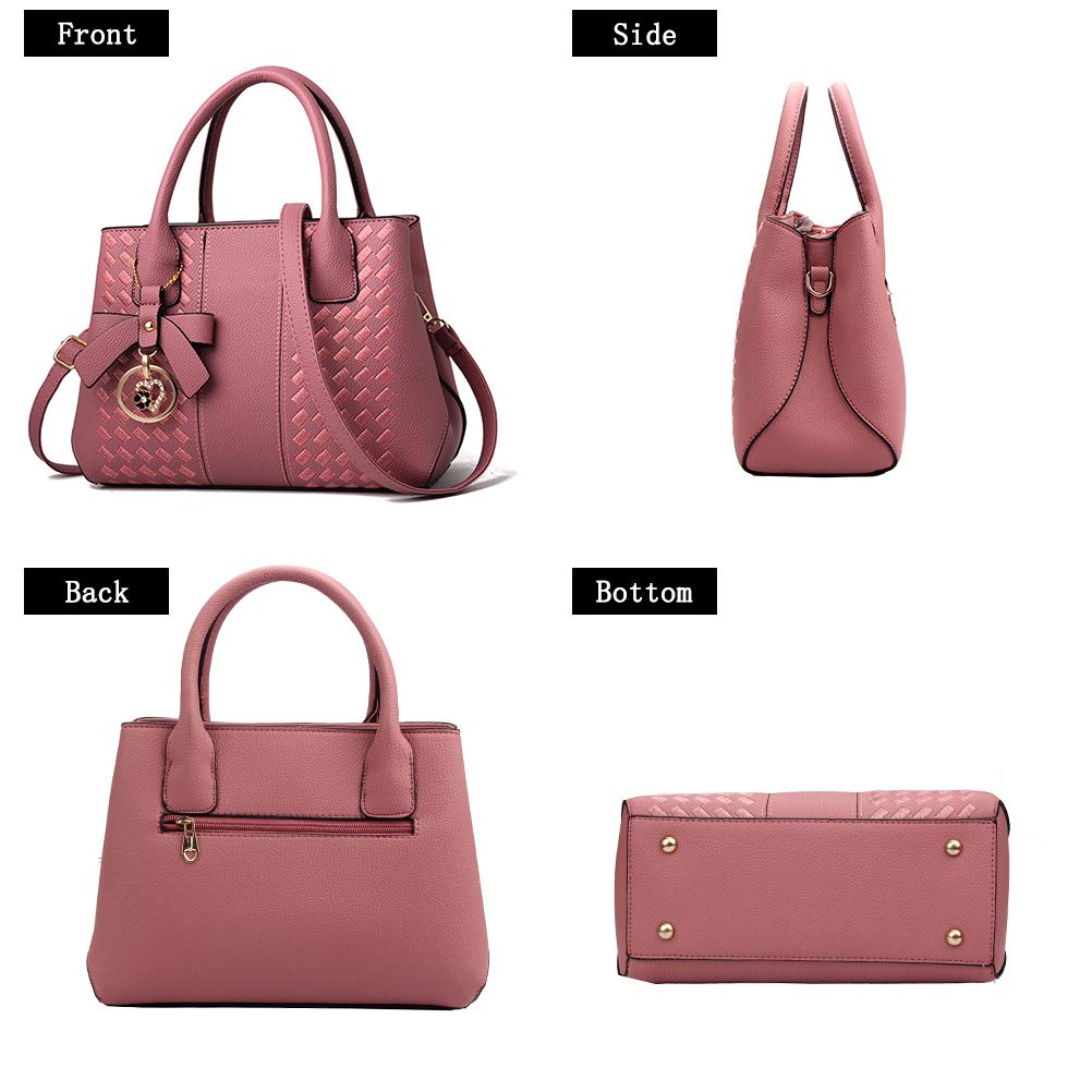 Jeniulet Geldbörsen und Handtaschen für Damen Mode Damen PU-Leder Top-Griff Satchel Schulter Tragetaschen Dunkelgrau 10.2" x 3.9" x 7.9"