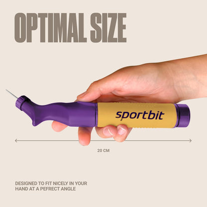 SPORTBIT Ballpumpe für Sportbälle - Basketballpumpe, Volleyballpumpe, Fußballpumpe - Handpumpe für alle Sportbälle - Push & Pull Aufblassystem - Inklusive 5 Nadeln