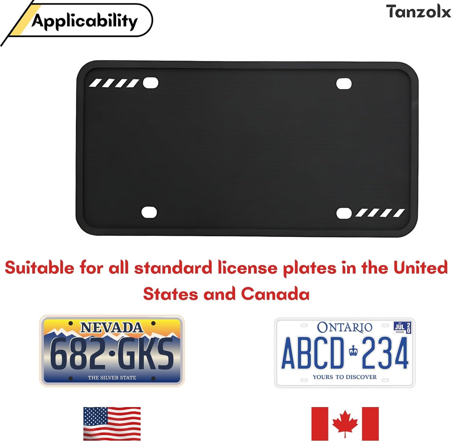 2-Pack Clear License Plate Cover, Unbreakable Bubble Shield for US/Canada Car Tag, UV Protection, Heavy Duty License Plate Protector, Universal Fit (Screws Included)