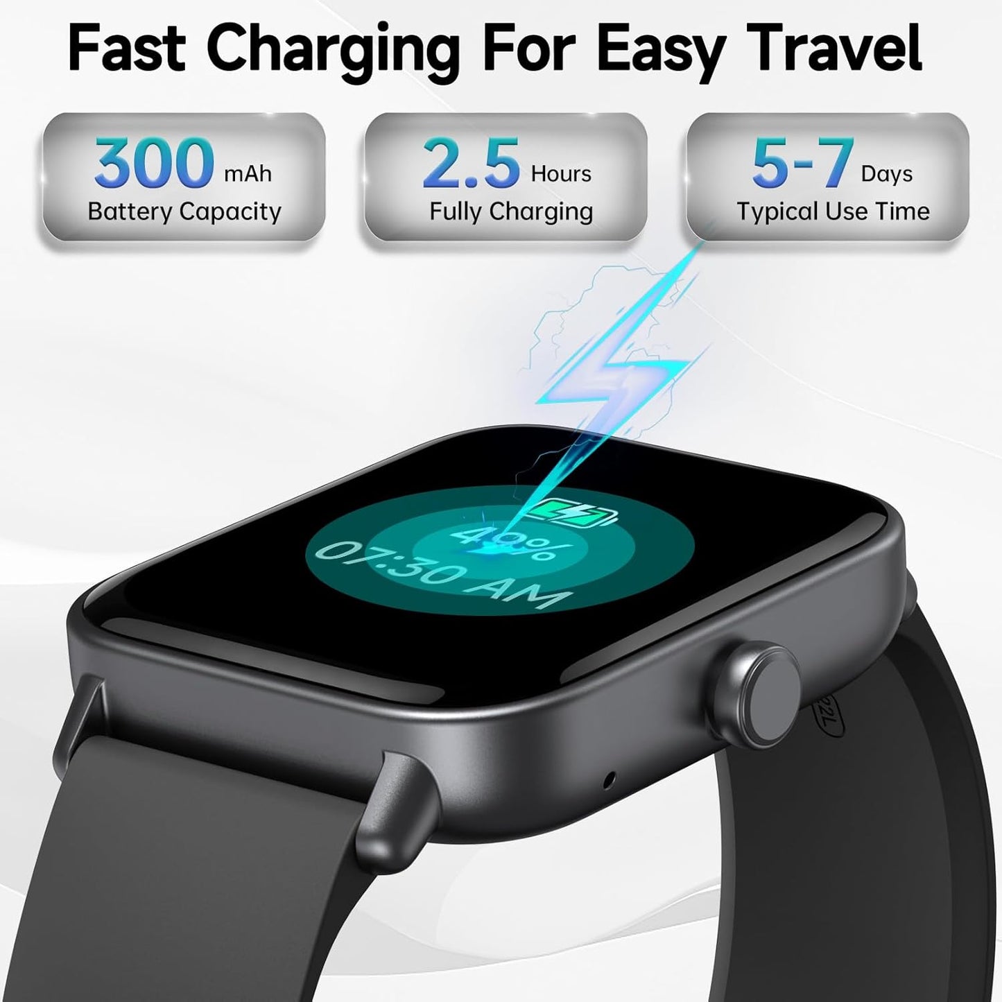 Smartwatch für Herren Damen (Anrufe entgegennehmen/tätigen), Alexa-Smartwatch kompatibel mit Android iOS, Fitness-Tracker mit Herzfrequenz-SpO2-Schlafmonitor, 1,8 Zoll HD DIY Zifferblatt Wasserdichte Uhr mit Bluetooth-Anruffunktion