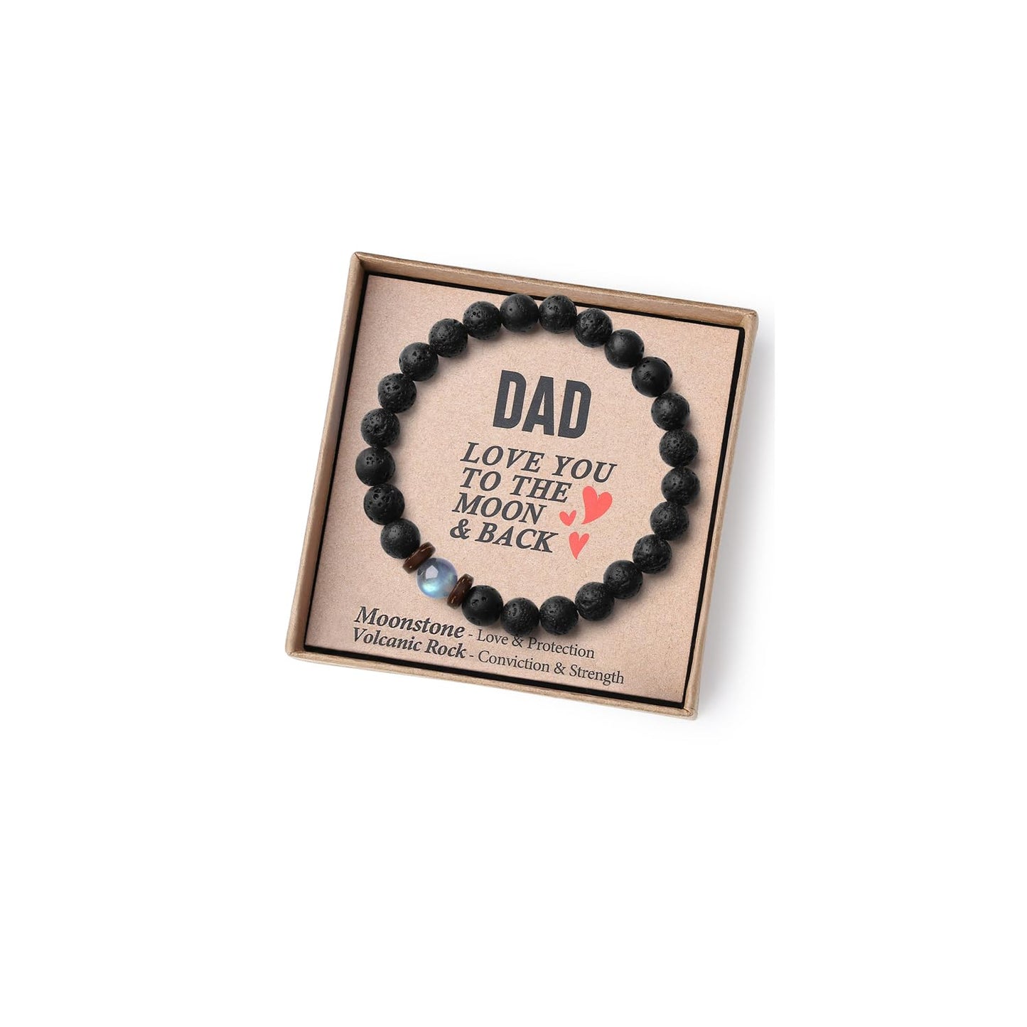 THEMEROL Handmade Gifts for Boys/Men-Love/Strength-Natural Gemstone Bracelet for Son Grandson Dad Boyfriend Husband Brother Nephew Uncle
