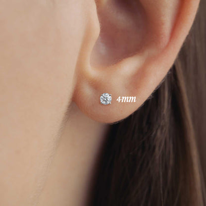 Sereney Dance Ohrringe 925 Sterling Silber Halo Stecker Hypoallergene Ohrringe für Damen, CZ 8 mm Runde Zirkonia Ohrstecker Ohrringe für Herren