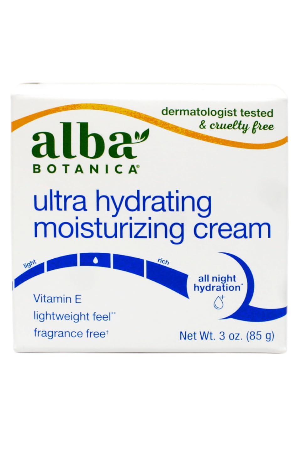 Alba Botanica Hawaiian Moisture Cream, Soothing Jasmine & Vitamin E 3 oz (Pack of 6)