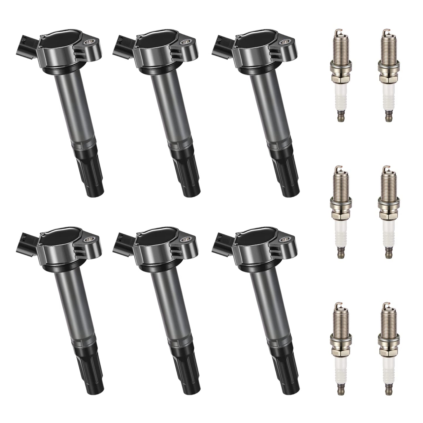 BDFHYK Ignition Coil Pack UF648 and Iridium Spark Plug 97390 Compatible with Jeep Grand Cherokee 2011-2015 Jeep Wrangler Dodge Charger Grand Caravan 2016 Chrysler 200 300 Jeep Coil Pack 3.6L Set of 6