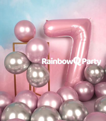 RainbowQ Party 1 Ballon Nummer 40 Zoll für Jungen oder Mädchen Groß Rosa 0-9 Folien-Mylar Großer 1 Zahlenballon Alles Gute zum 1. Geburtstag Party Jubiläumsdekorationen Zubehör