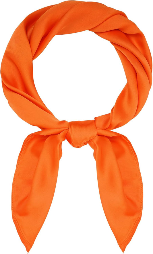 Satin Scarf Square Scarf Neck Hair Scarfs Handkerchief Bandanas for Women Men Costume Outfit Accessory 27.5 inch