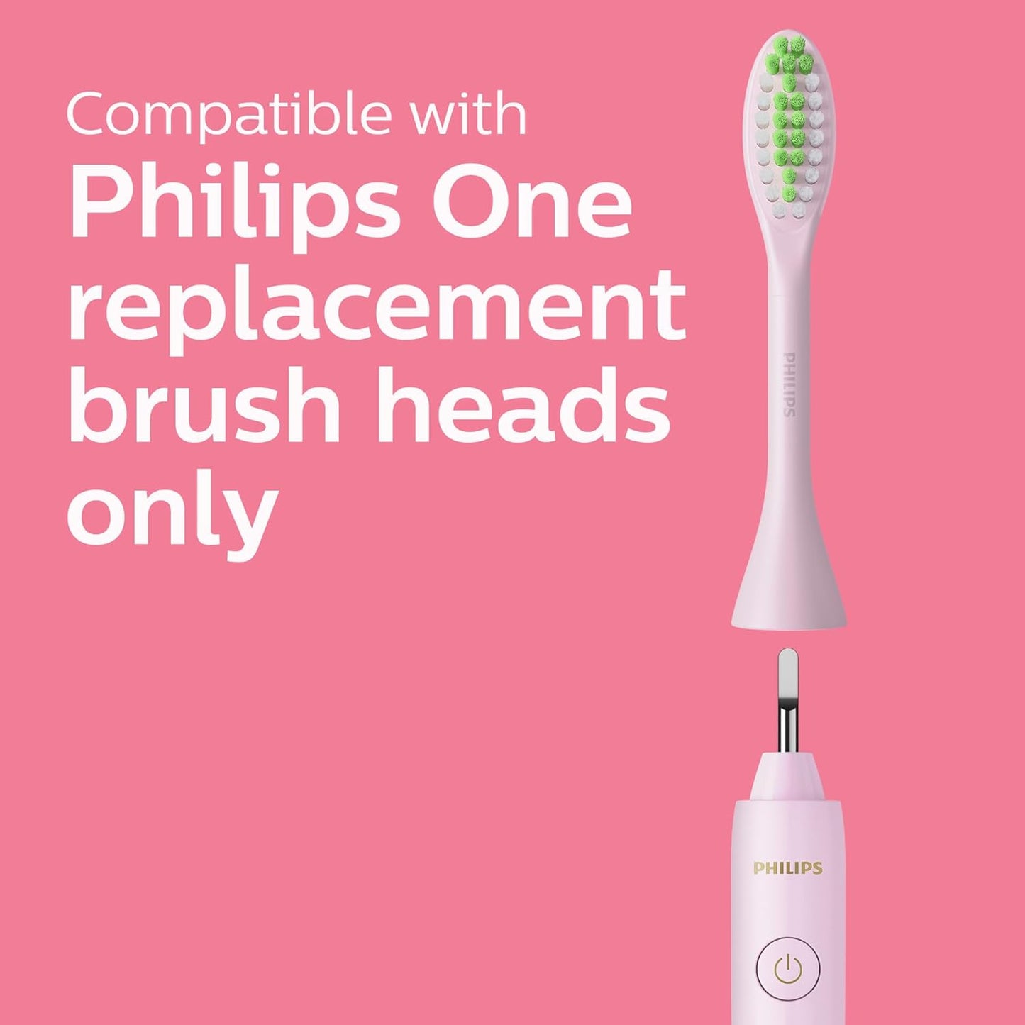 Philips One by Sonicare Ersatzbürstenköpfe, 2er-Pack, Schwarz, Kompatibel mit Philips One elektrische Zahnbürste, BH1022/06