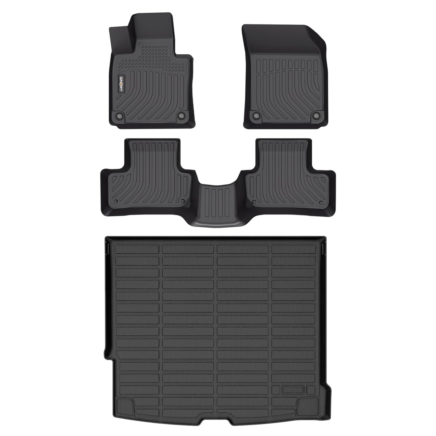 GINOWY-Floor Mats for Toyota 4Runner 1996-2002,1st+2nd Row,TPE All Weather Car Mats Custom Fit Rubber Floor Liners Car Accessories for Toyota 4Runner