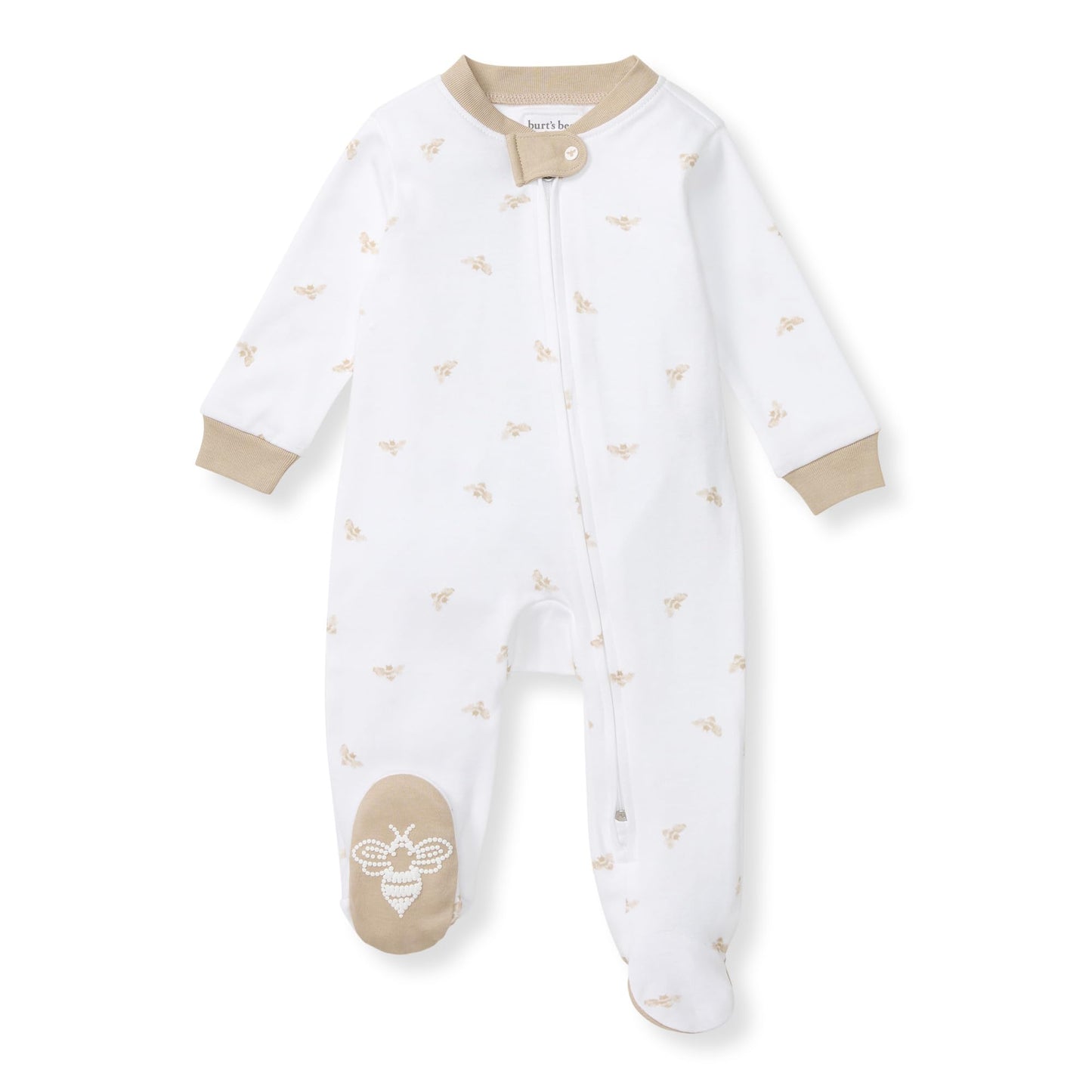 Burt's Bees Baby Boys Sleep and Play Pajamas, 100% Organic Cotton, One-piece PJs, Diagonal Zip Up Loose Fit Footie