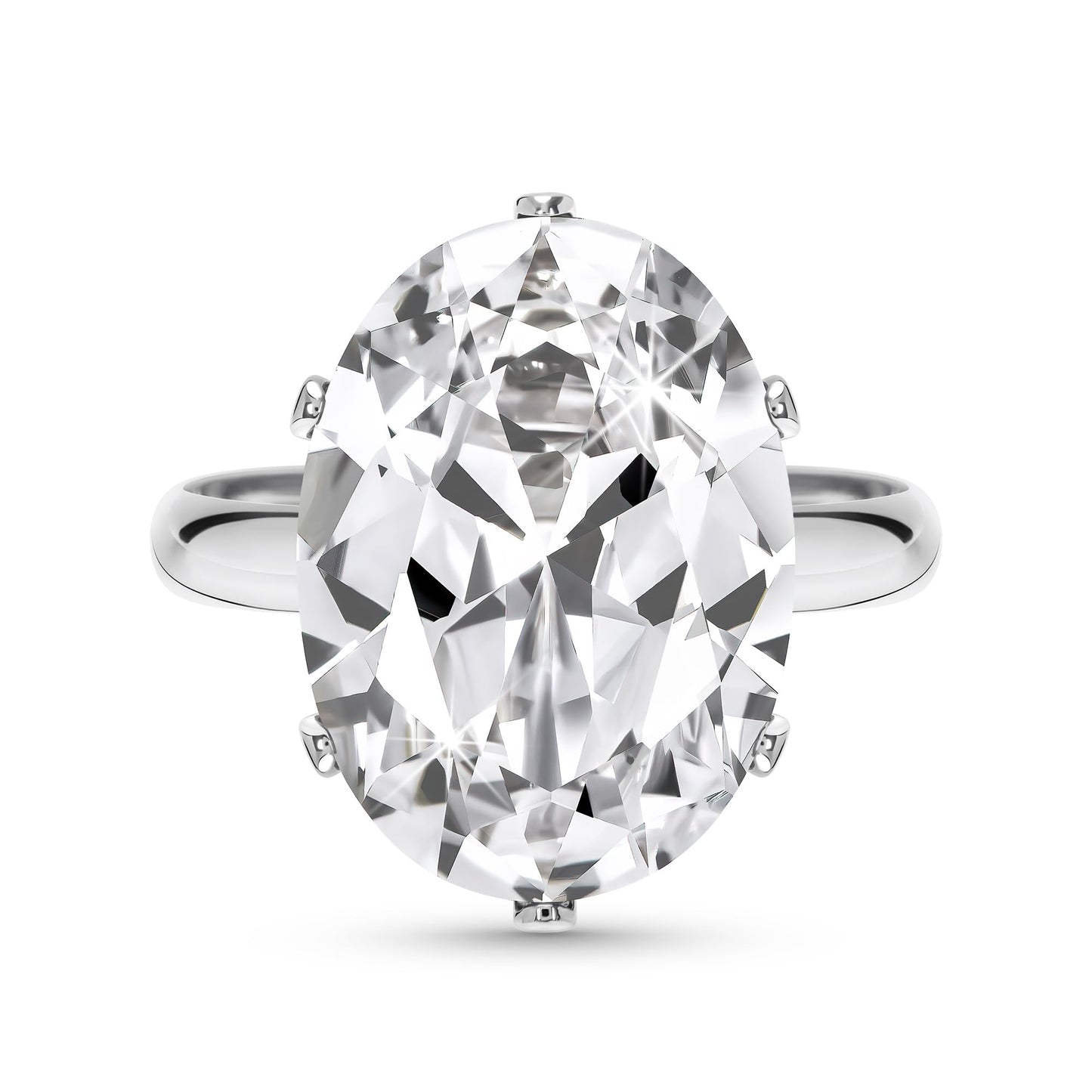 Linawe Cubic Zirconia Imitation Diamond Moissanite Rings for Women, 14K Gold/Rose Gold/Silver Adjustable Chunky Ring, Costume Rhinestone Jewelry for Wedding Engagement