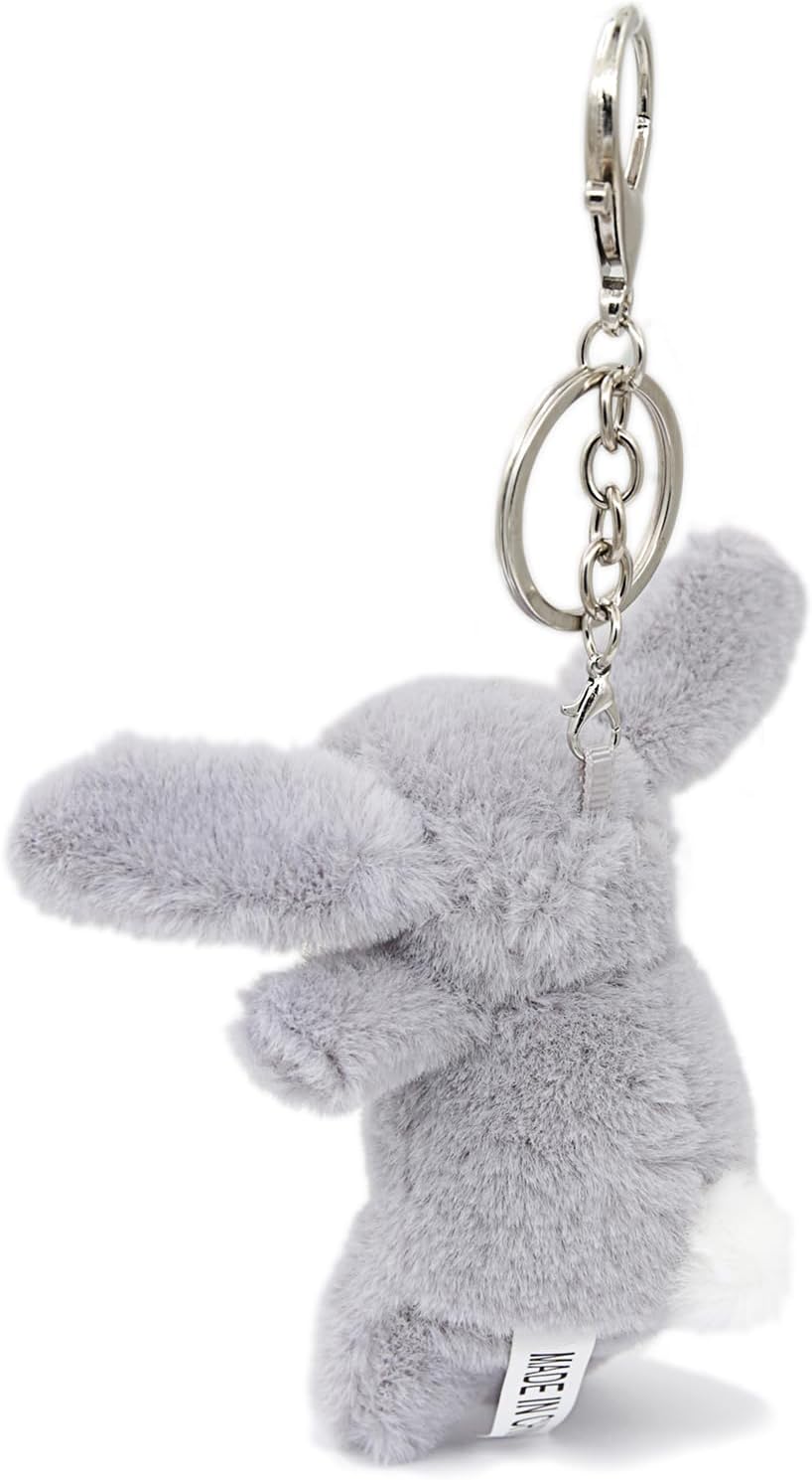 Niedlicher Hasen-Plüsch-Schlüsselanhänger für Handtasche, 3,5 Zoll Mini-Kaninchen-Schlüsselanhänger für Rucksack, Handtaschen-Anhänger, Geschenk für Mädchen und Frauen