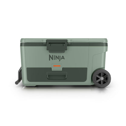 Ninja FrostVault 45QT Cooler with Wheels | Insulated with Temp Dry Storage Drawer | Keeps Ice Cold for Days | for The Beach, Camping, Picnics & More | Halocline Green | FB245TL