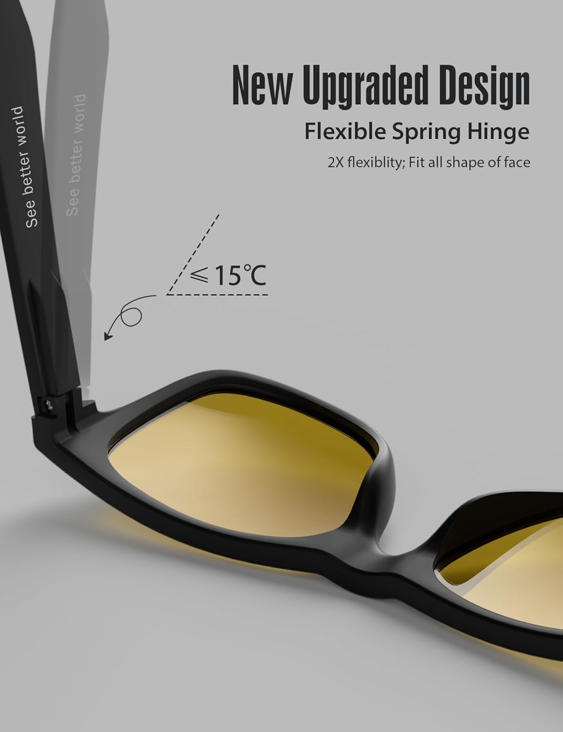 LUENX Polarisierte Sonnenbrillen für Herren und Damen, quadratische Fassung – UV-400-Schutz, 54 mm