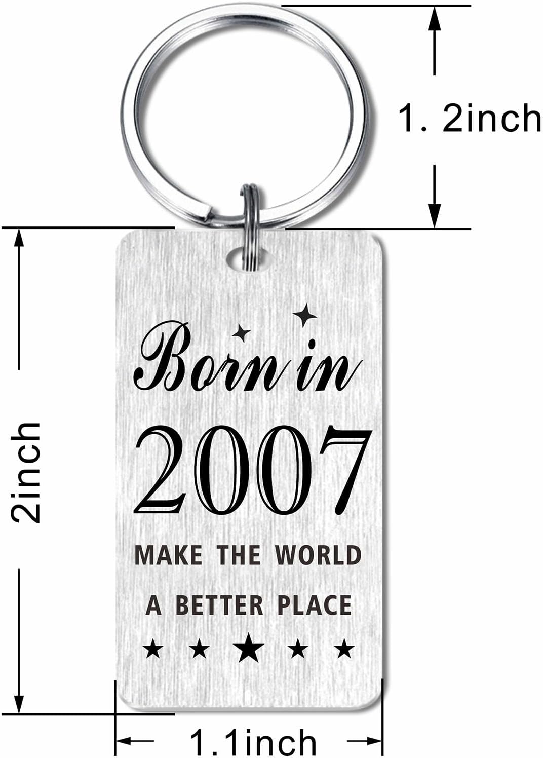 Gezxin Happy Birthday Schlüsselanhänger Geschenke für Frauen Männer - Personalisierter Edelstahl Geburtstagsschlüsselanhänger - Mach die Welt zu einem besseren Ort