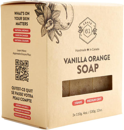 CRATE 61 ORGANICS Vegane Naturseife, handgemachte Seife mit hochwertigen ätherischen Ölen, kaltgepresst für Gesicht und Körper für Männer und Frauen, 3er-Pack (4 oz, Riegel) (Eucamint)