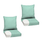 Arden Outdoor Foam Deep Seat Cushions Set, 24x24, Premium High-Density Foam, Never Flattens, Weather-Proof for Patio Chair Sofa Couch, Blue Shibori Stripe